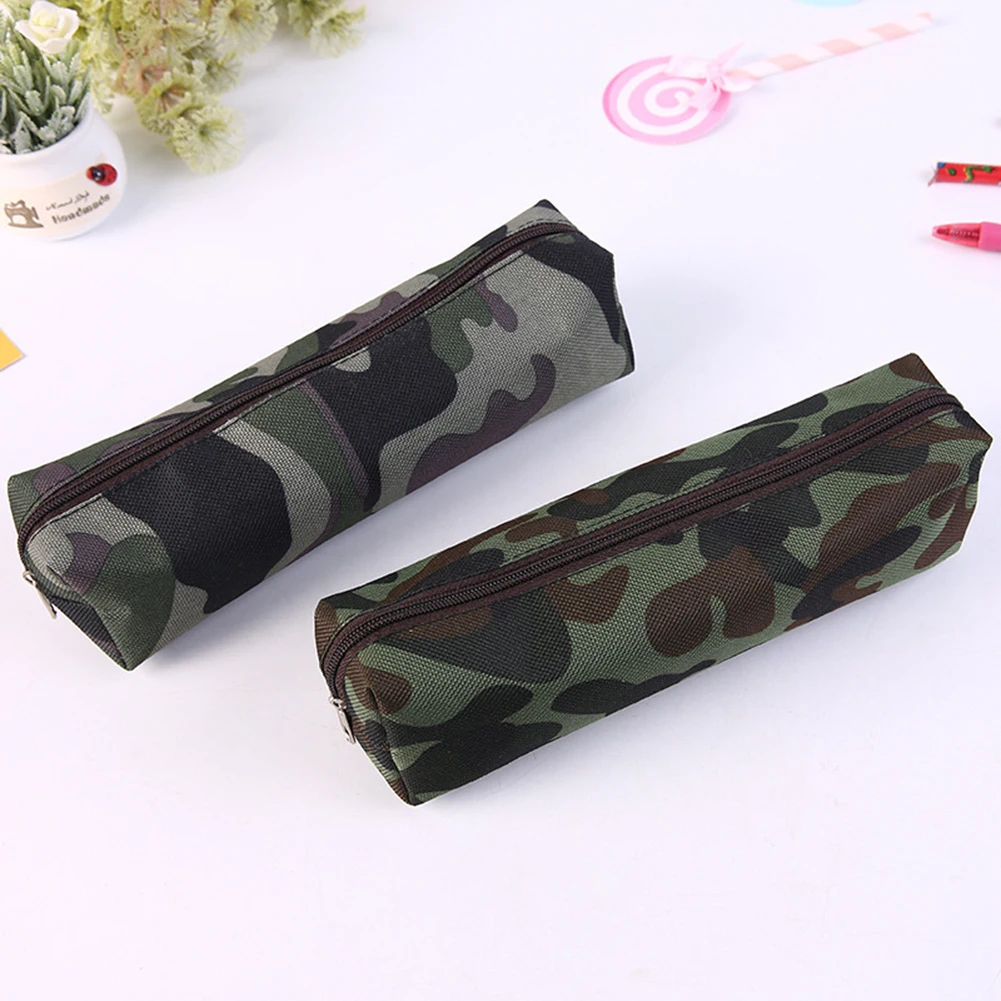 Камуфляжный чехол для карандашей большая емкость холщовая на молнии Канцтовары