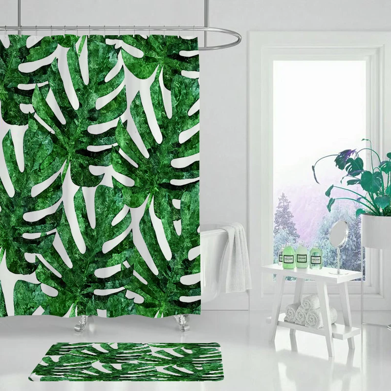 Занавеска для душа из полиэстера моющаяся цветная шторка ванной комнаты с