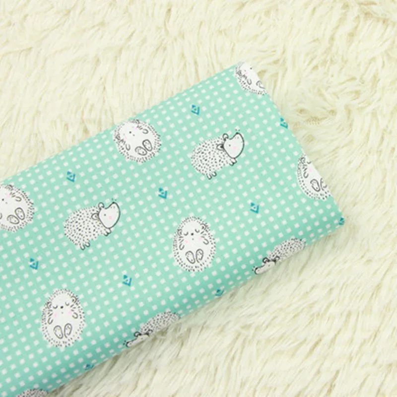 Половинная тонкая хлопчатобумажная ткань с принтом в клетку ежика одежда ручной