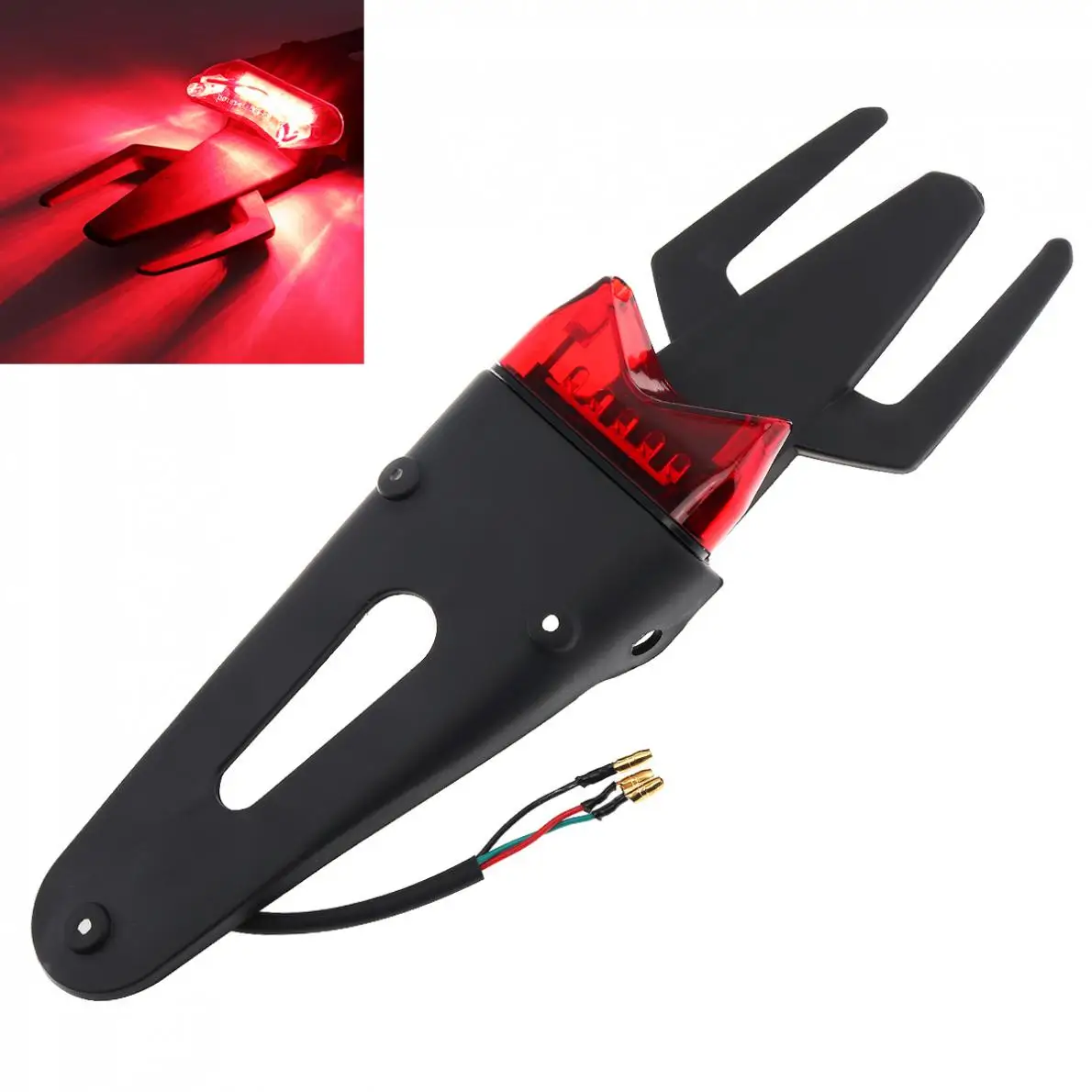 12V мотоцикл Красный светодиодный тормозной фонарь заднее крыло стоп задние