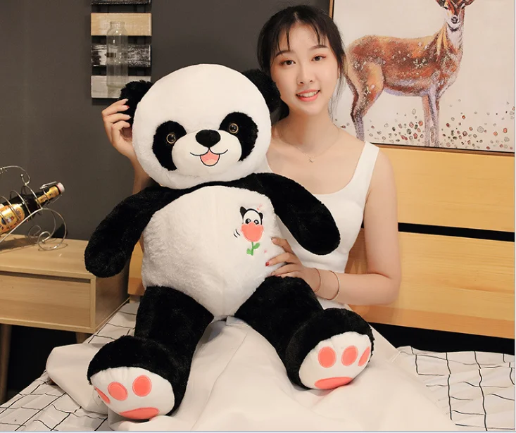 

large 80cm smile gaint panda plush toy soft doll throw pillow birthday gift b2187