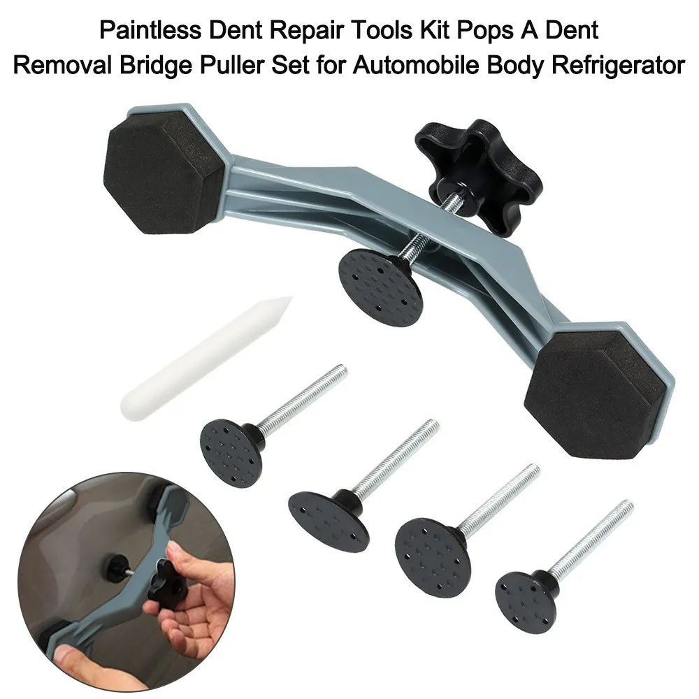 

Paintless Dent Repair Tools Kit Pops A Dent Removal Bridge Puller Set for Automobile Body Refrigerator