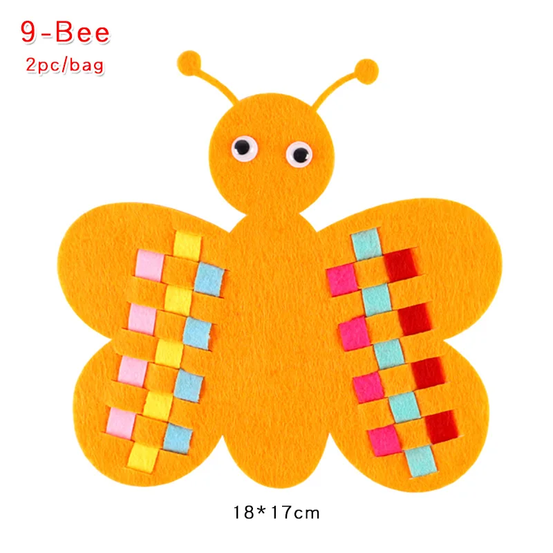 9-Bee 2 шт. обучение в детском саду DIY пазл детские игрушки мультфильм нетканое плетение игрушки учебные материалы ручной работы художественные Классические игрушки - Цвет: 9-Bee
