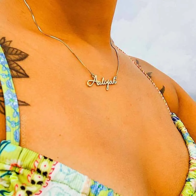 

Custom Name Necklaces For Women Stainless Steel Personalized Any Name Pendant Cursive Font Chain Choker Jewelry Gift 2022