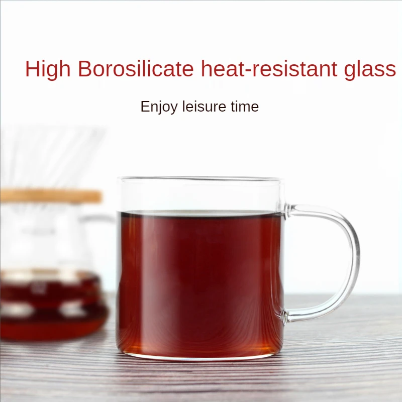 Coffee cup household transparent glass coffee cup portable coffee cup tea cup hanging ear coffee cup