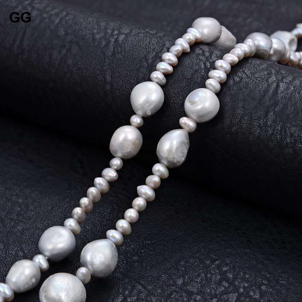 Ювелирные изделия GuaiGuai длинное ожерелье с натуральным культивированным серым