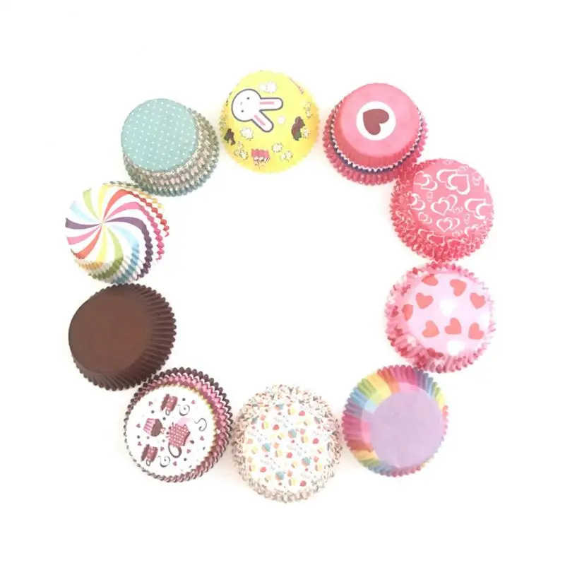 

100Pcs/Set Round Shaped Cake Baking Molds Cake Mold Non-stick Cup Cupcake Cup Cake Decorating Tools Home Kitchen Baking Tools