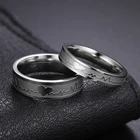 Модные парные кольца из титановой стали с ЭКГ, кольца в форме сердца из титановой стали для мужчин и женщин, обручальные кольца, ювелирные изделия