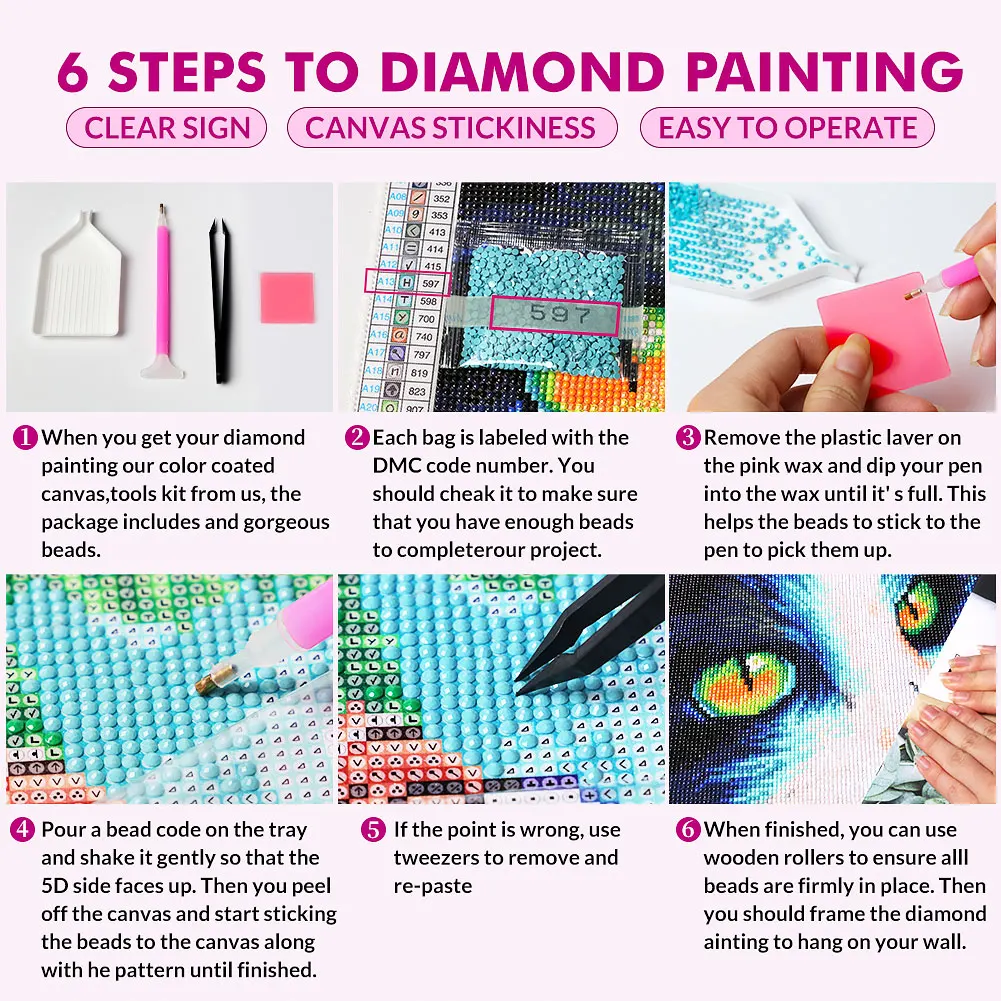 Pintura de diamante personalizada para foto, pegamento vertido, AB, punto de cruz, imagen de diamantes de imitaci&oacute;n, mosaico DIY, bordado, decoraci&oacute;n del hogar, arte-4