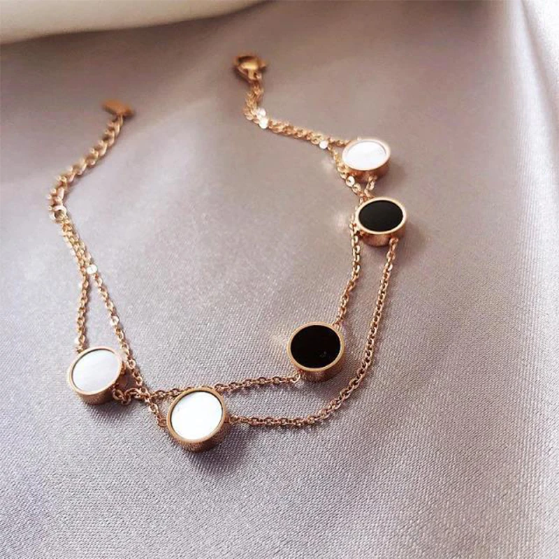 Браслеты YAOLOGE 2021 Trendy из нержавеющей стали 316L с двумя геометрическими слоями для женщин, модные украшения для вечеринок.