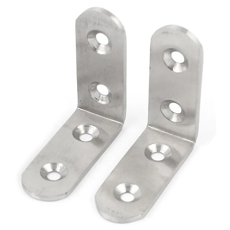 10pcs L Shape Stainless Steel Angle Fixed Bracket Joint Shelf Cabinet Right Support Connector Furniture Hareware Accessories |