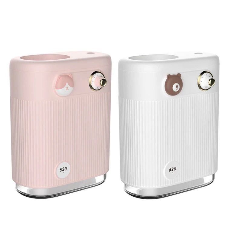 

Premium Humidifier Unit with 520mL Water Tank Cool Mist Vaporizer White Pink for Bedroom, Travel, Desktop