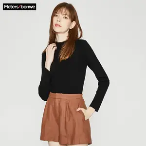 Женский шерстяной вязаный свитер Me  city, базовые пуловеры для осени и зимы, теплые облегающие свитера