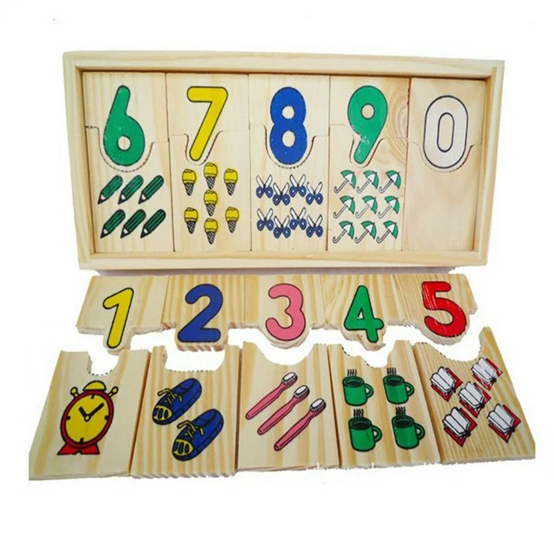 1 Набор деревянных цифровая доска соответствия игры для детей математика учебные