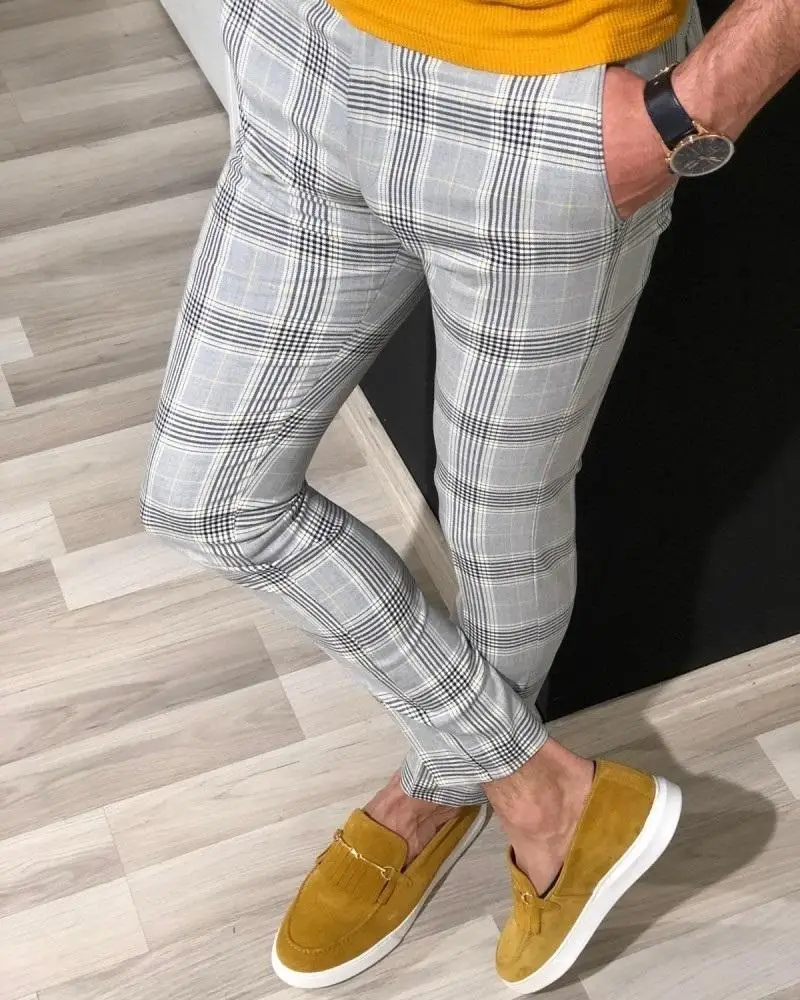 

New Plus Fashion JODIMITTY Tartan Bottoms Mens Size Casual Skinny Trousers Jogging Pants Trousers Joggers Slim Check Fit Men Sli