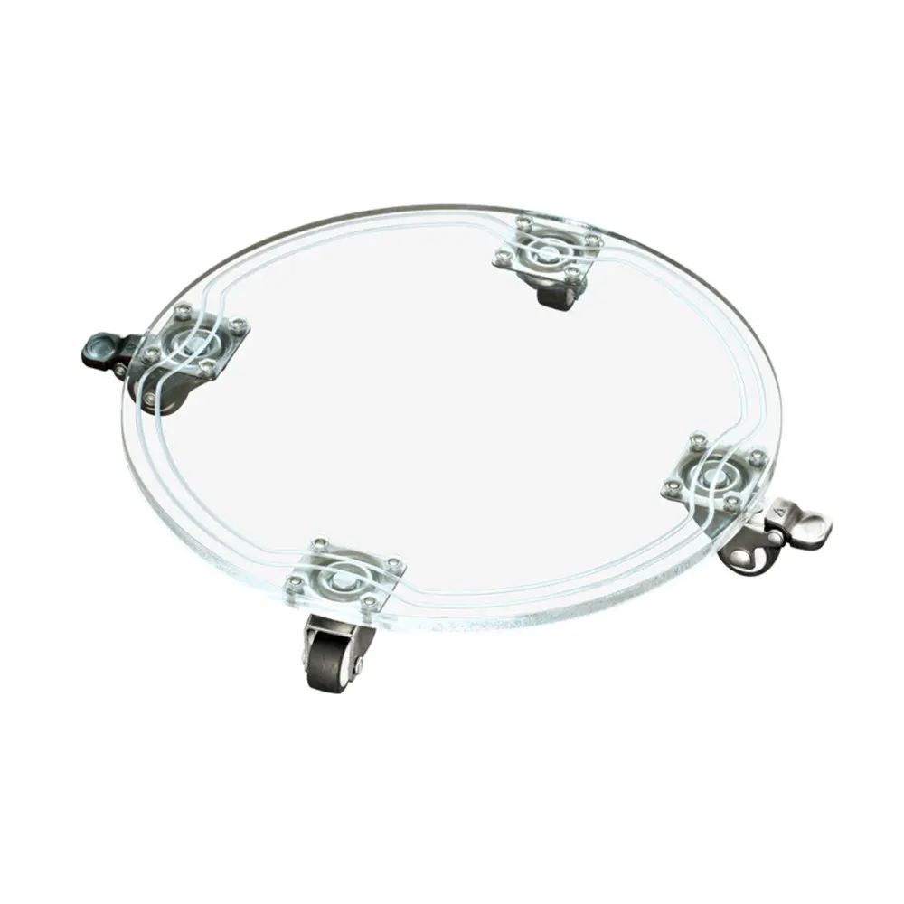 

Flower Pot Bracket Brake Planter Round Transparent Bottom Support Movable Indoor With Pulley 360 Wheel Mobile Flowerpot Holder