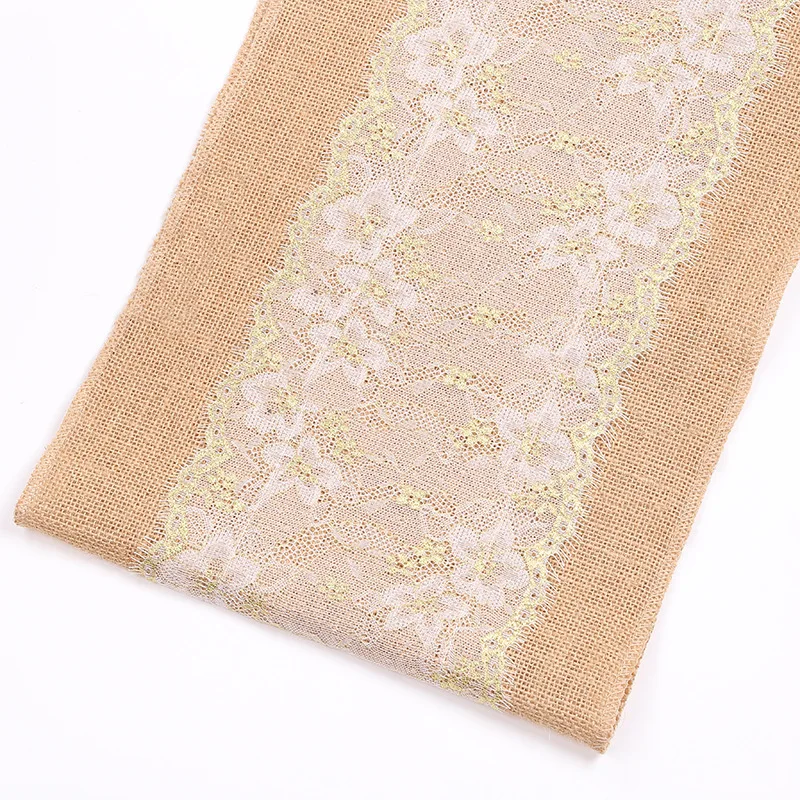 Льняной ажурный кружевной настольный флаг модное прямоугольное тканевое