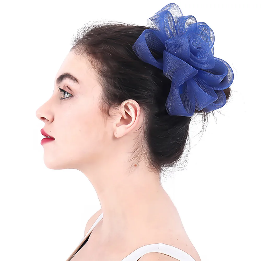 Королевский синий кринолин Вуалетка шляпа аксессуары для волос свадьбы