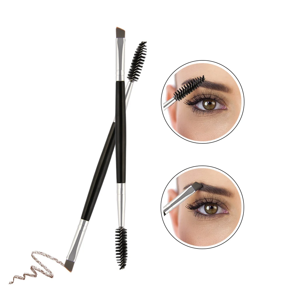 8 Colors Makeup Brushes Double Sided Duo Brow Brush Wood Handle Eyebrow Flat Angled Wholesale Pinceaux Maquillage | Красота и