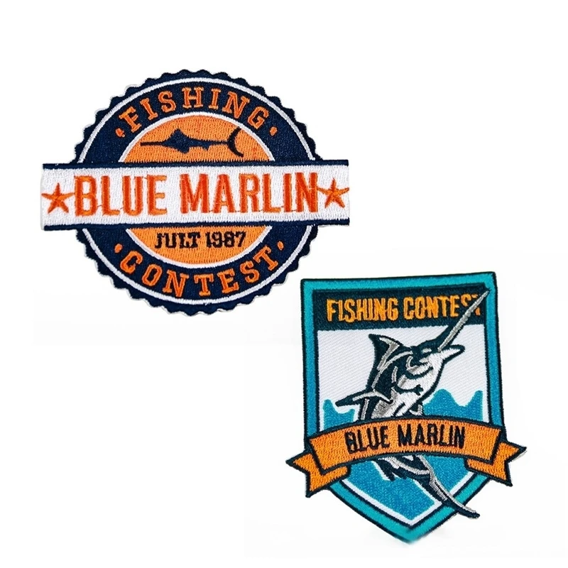 Нашивка GO FISHING вышитая аппликация пришитые на этикетке панк-байкерские нашивки