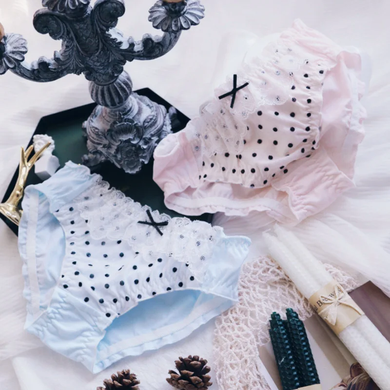 SP & CITY винтажные кружевные трусики в горошек с волнистыми краями для женщин милое