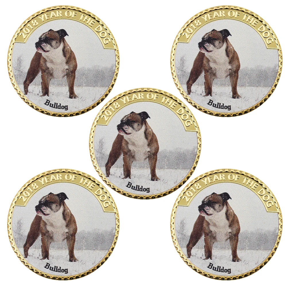 

Креативная сувенирная монета 2018 год собаки позолоченная металлическая монета 24 карата домашние декоративные монеты для коллекции