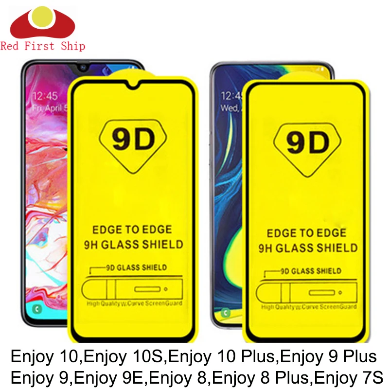 

Закаленное стекло 9D для Huawei Enjoy 7S, 8, 9, 10 Plus, 100 шт./лот