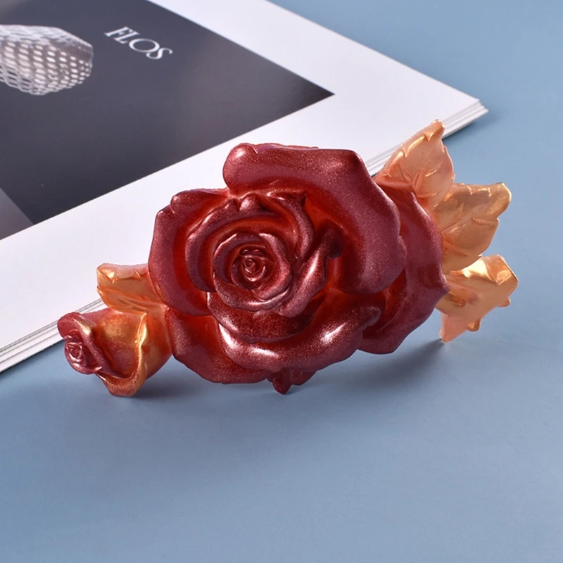 

DIY Crystal Epoxy Resin Mold Rose flower Ornaments Decorations Silicone Mould