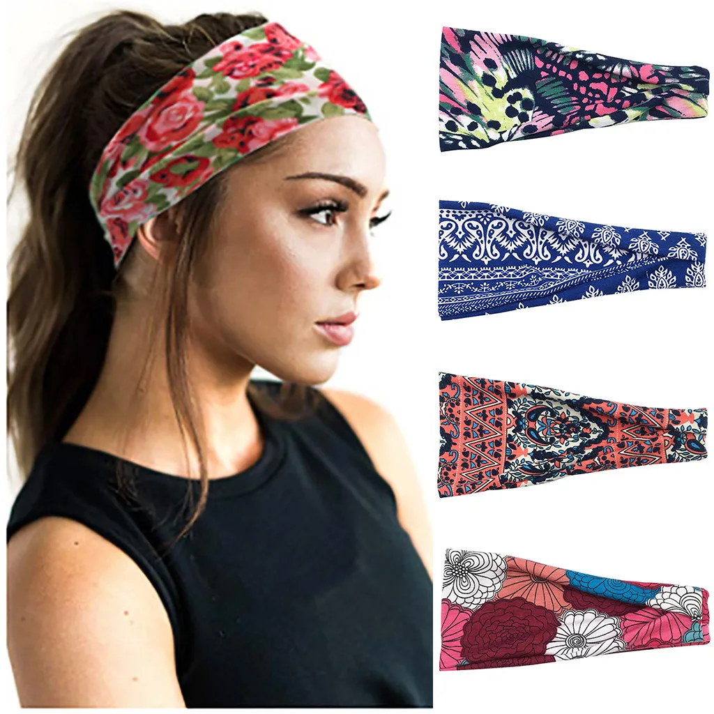 3-4 цвета повязка на голову модная впитывающая Пот 1 шт. лента для волос Хлопок