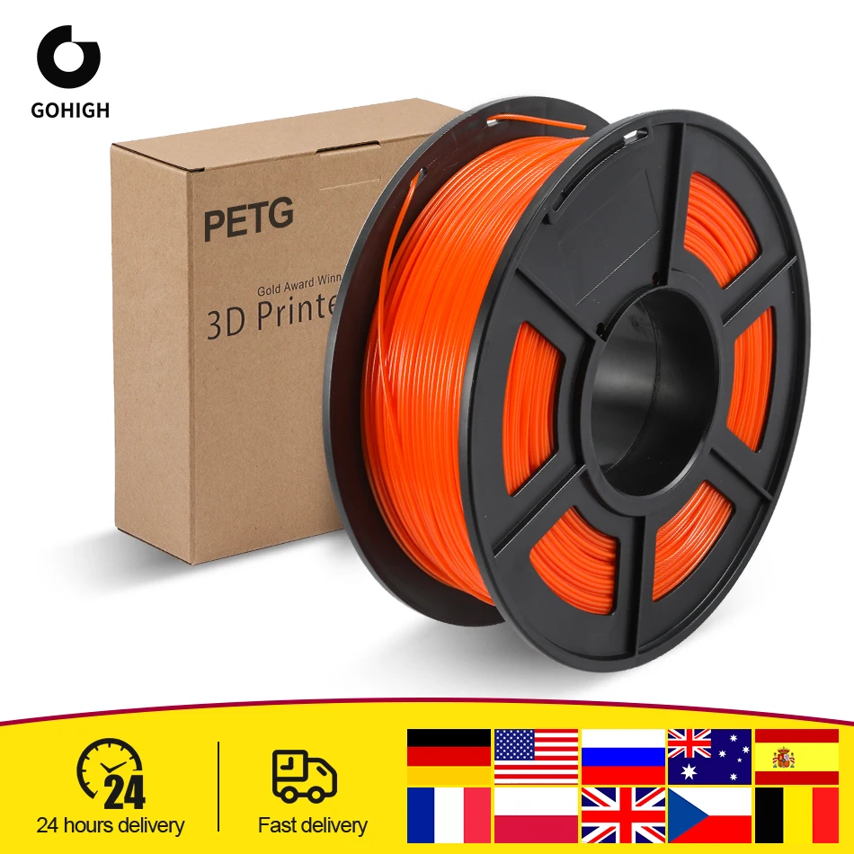 

GOHIGH PETG 3D Printing Filament PETG Filament 1.75mm 1KG Premium Quality for 3D Printer Filament Environmental Vacuum Packing