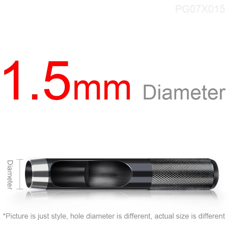 1.5mm 1-50 мм круглый полый перфоратор набор кожаных инструментов для рукоделия резак для часов ленты ремни прокладка ткань холст бумага пластмассы ушко - Цвет: 1.5mm