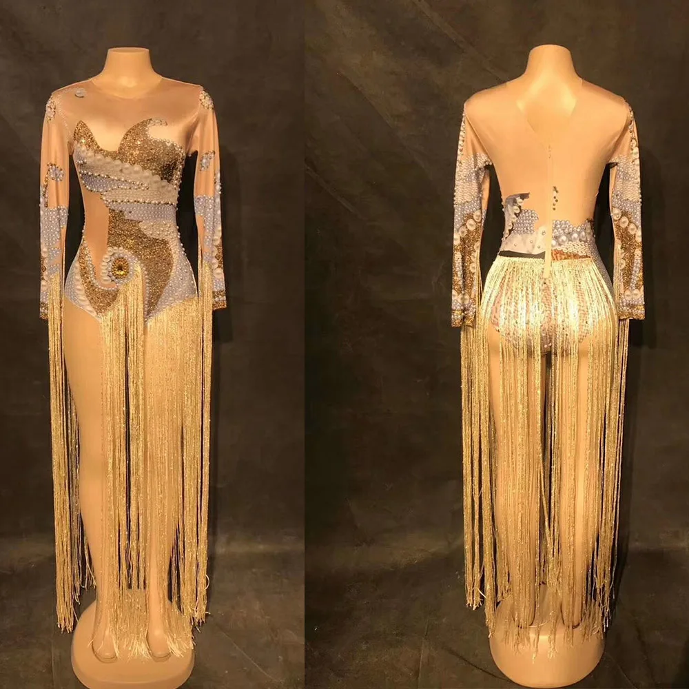 Женское платье с кисточками и стразами вечерние платья для выступлений костюм