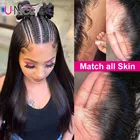 Волосы Unice 5x5 HD парики из натуральных волос для черных женщин бразильские Прямые 180 плотность прозрачные кружевные парики