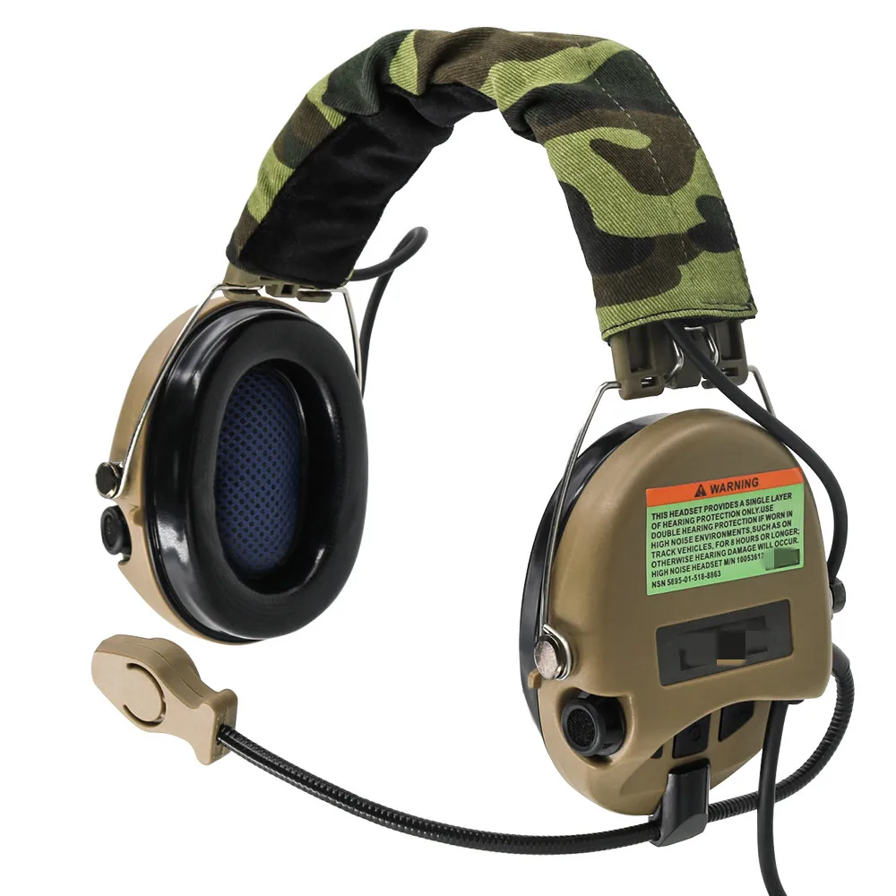 TCIHEADSET Electronic Shooting Headset MSASORDIN Airsoft Military Headphone Pickup Noise Reduction Hearing Protection Earmuffs