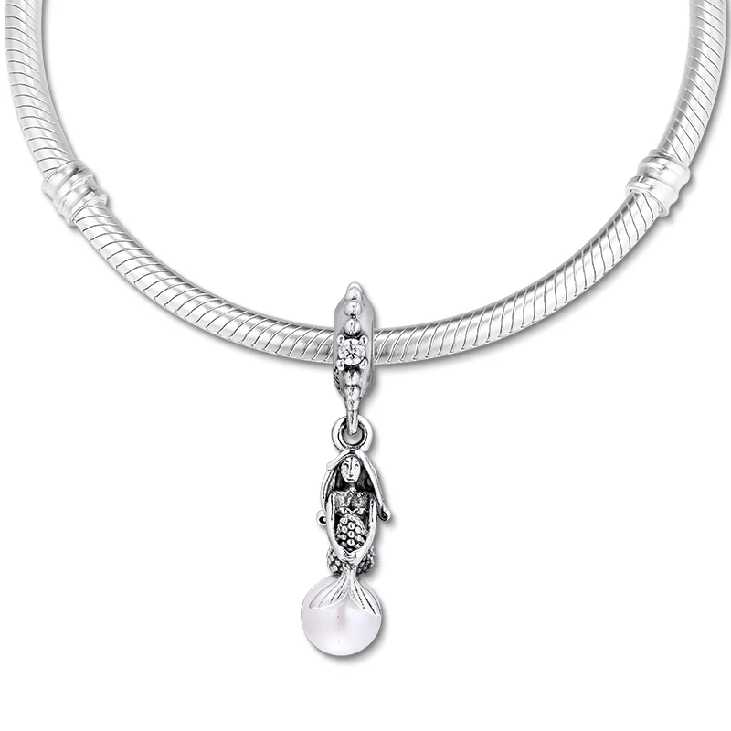 Аутентичные ювелирные изделия из серебра 925 пробы светящиеся шармы Ариэль