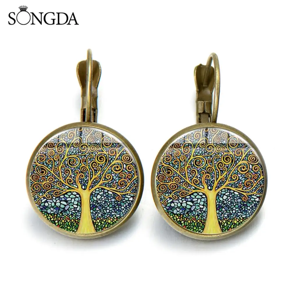 Античная бронзовая дерево жизни серьги старинные ювелирные изделия браслеты с