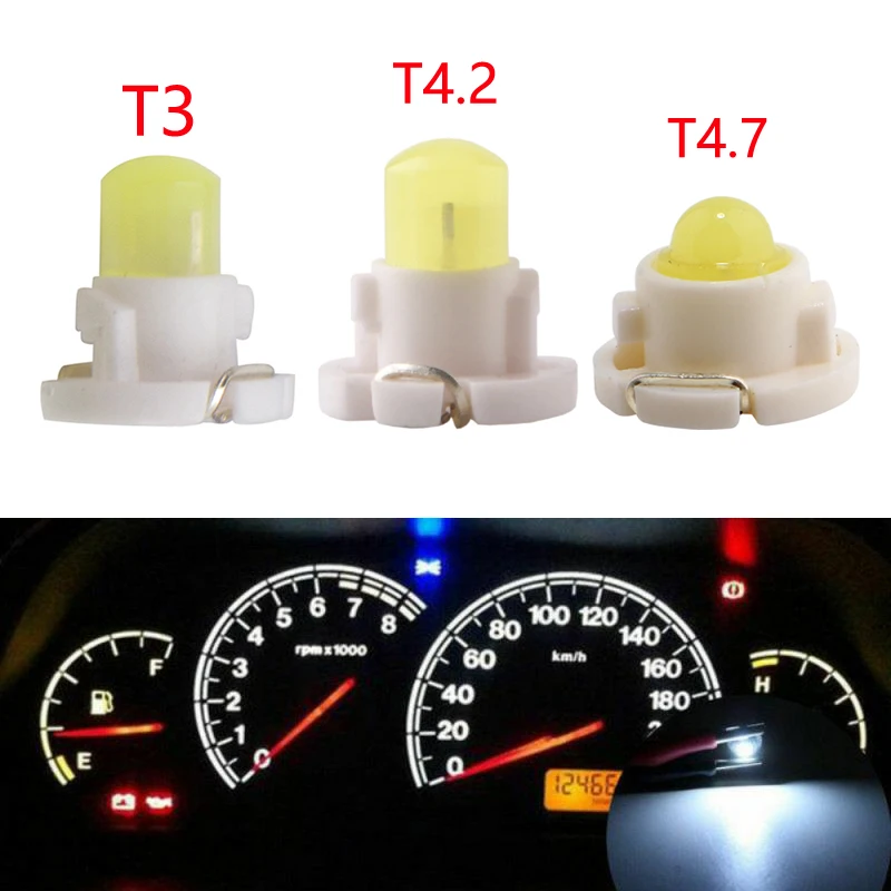 

100pcs T3 COB 1SMD F8 T4.2 T4.7 Dashboard Light LED Bulbs Warning Indicator Interior Lights For Car Vehicle Instrument Lamps 12V