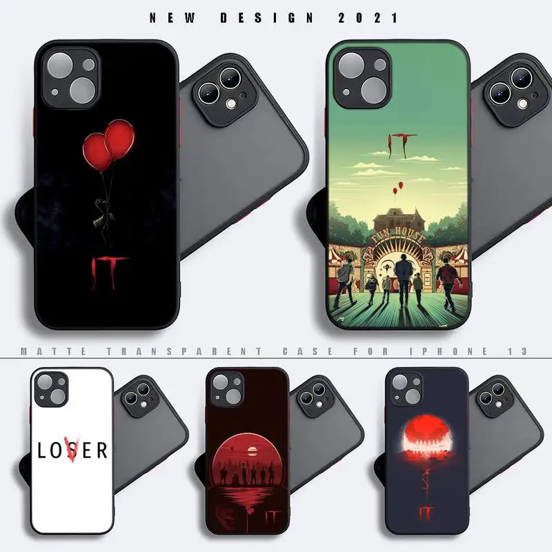 

It Chapter Pennywise Horror Movie Phone Case Black Color Matte Transparent For iPhone 13 12 11 X XR XS Pro Max Mini 7 8 Plus