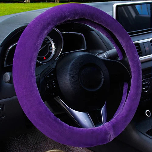 

8 Colors Winter Plush Car Steering Wheel Cover Suitable for 37-38 CM 14.5 "-15" Most Auto Steering Wheel Soft Car Accessories