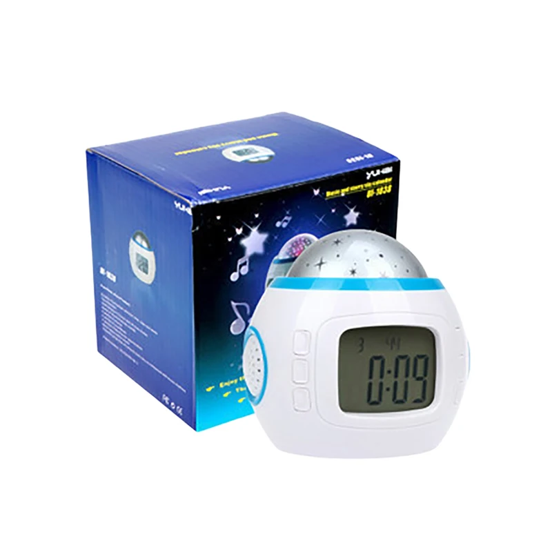

Music Colorful Projection Clock Night Light Mute 1038 Projection Digital Alarm Clock Student Bedside Clock
