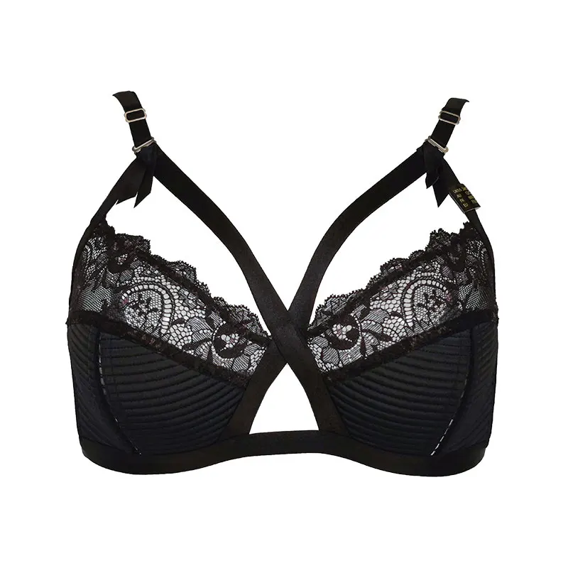 Кружевным Винтаж 3/4Cup сексуальный вырез комфорт ретро-Бюстгальтер для Для женщин