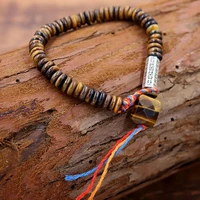 new tiger eye natural stone tibetan buddhist string bracelet carved amulet charm for women men handmade jewelry pulsera