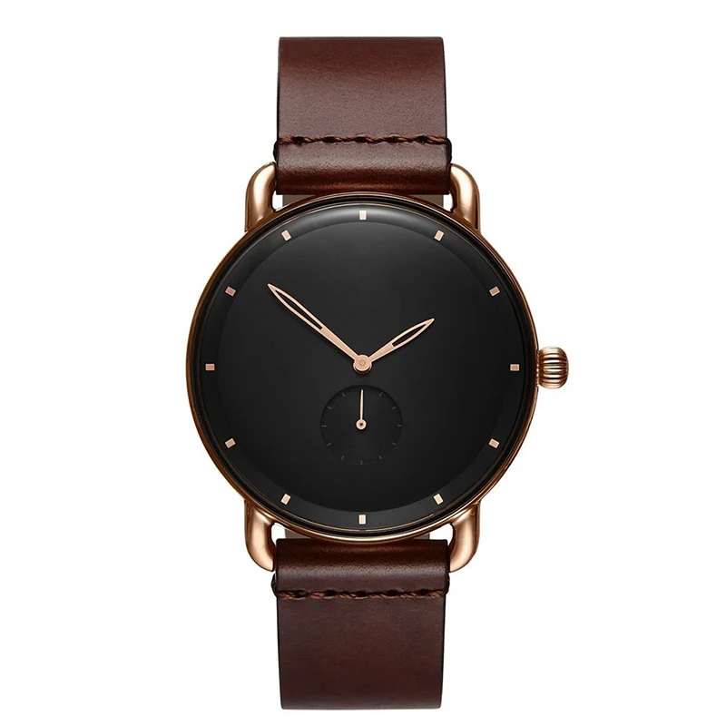 Новые кожаные часы Роскошные Кварцевые высшего качества деловые Наручные |