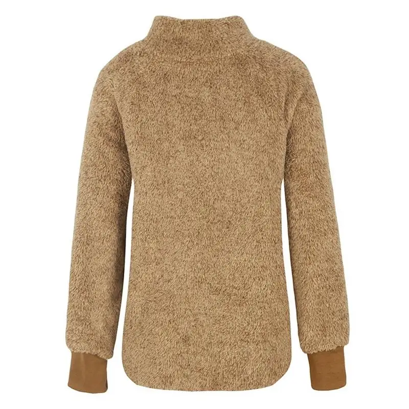 Женская Толстовка Оверсайз с высоким воротником зимняя флисовая одежда женская