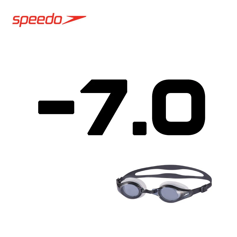 Очки для плавания Speedo, близорукость, очки для плавания, оптические очки, пульс, водонепроницаемые очки для плавания для мужчин и женщин, 150~ 800 градусов - Цвет: Black -7.0 Degree