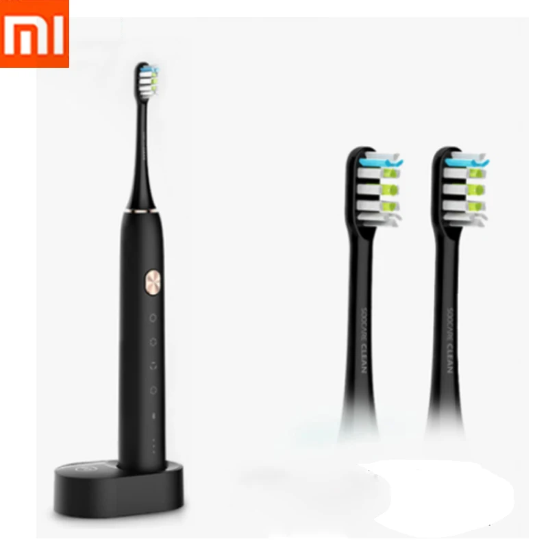 Black add 2 brush Xiaomi Mijia SOOCAS X3 звуковая зубная щетка электрическая зубная щетка ультразвуковая Автоматическая обновленная USB заряжаемая для взрослых Водонепроницаемая IPX7 - Цвет: Black add 2 brush