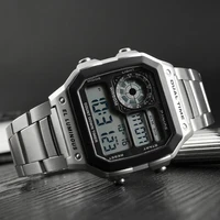 panars luxury watches for men waterproof fashion stainless steel digital wristwatch business watch male clock relogio masculino
