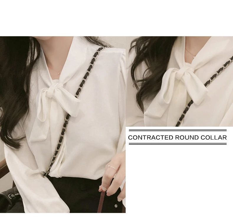 

Spring Autumn Women Chiffon Blouses Office Lady Solid O Neck Butterfly Sleeve Shirts Plus Size Tops with Bow 2021 New Clothes