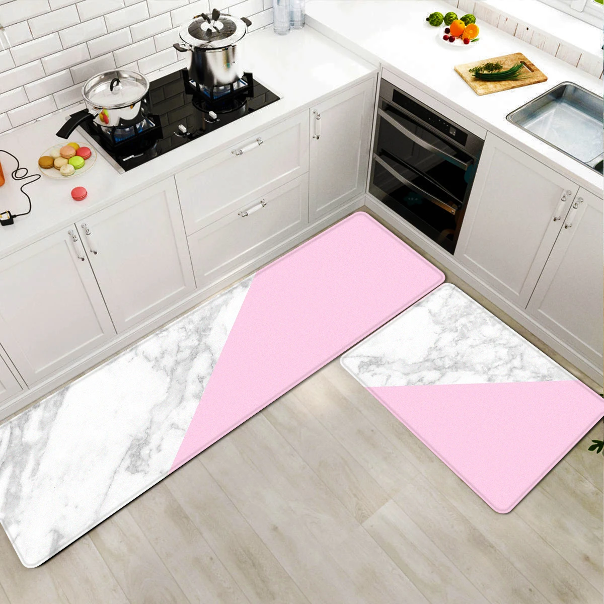 

Pink Door Mat Kitchen Mat Bedroom Entrance Doormat Home Hallway Floor Decoration Living Room Carpet Geometric Bathroom Rug