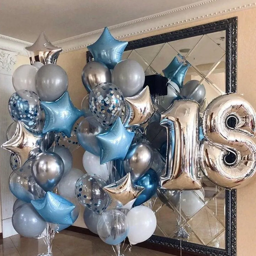 1 комплект день рождения детский душ Globos 18 дюймов золото серебро Звездные
